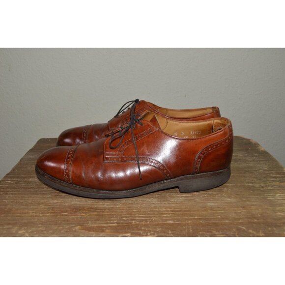 Allen Edmond Men\'s Low Top Brown Shoes Size 10 D Leather Oxford Lace Up Wing Tip main image 5
